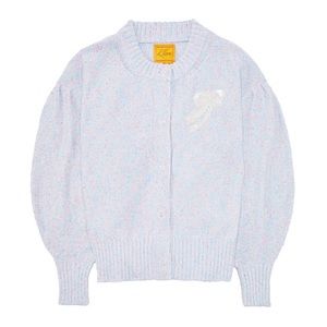 Le Lion Sparkle Cotton Treviso Cardigan Sweater Blue Bell Swirl Size Small NWT
